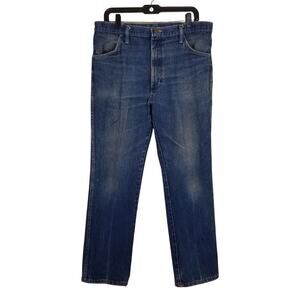 Vintage Rustler Mens Blue Jeans 36x30 Relaxed Fit Denim Thrashed Paint Stains